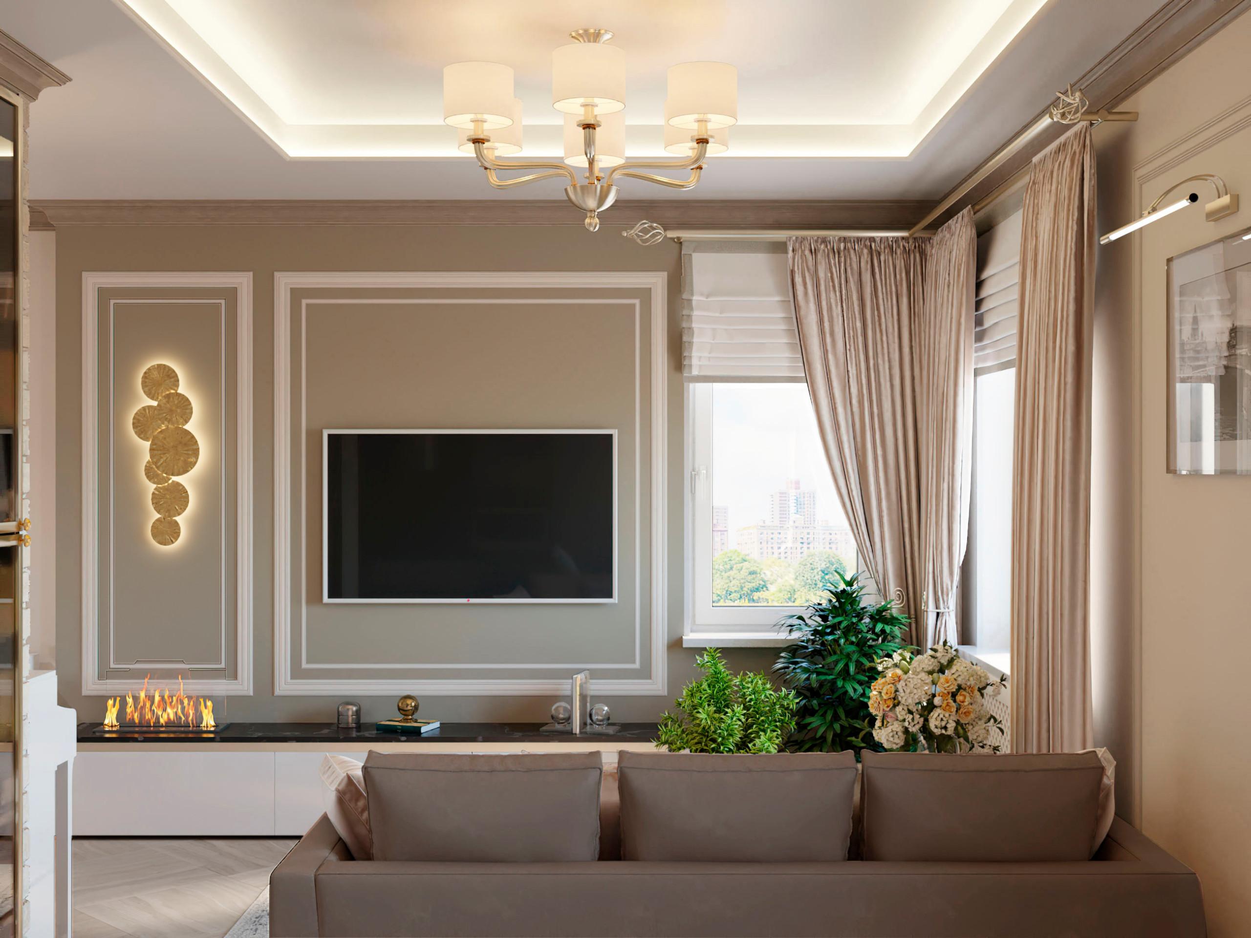 Интерьер гостиной cветовыми линиями, подсветкой настенной, подсветкой светодиодной и с подсветкой в современном стиле