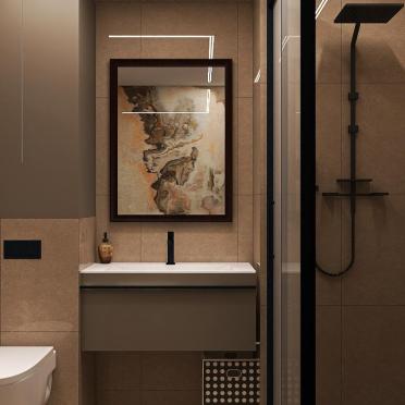 Интерьер ванной cовмещенным санузлом и проходной  смотреть на Basicdecor