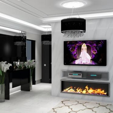 Интерьер гостиной c подсветкой в современном стиле смотреть на Basicdecor