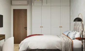 Интерьер спальни cветильниками над кроватью  смотреть на Basicdecor