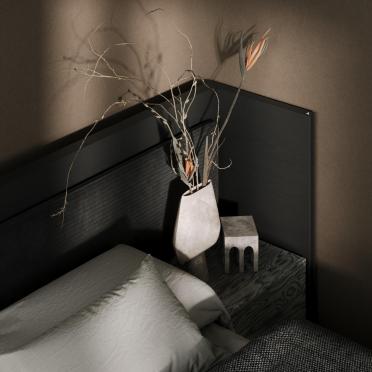 Интерьер спальни cветильниками над кроватью  смотреть на Basicdecor