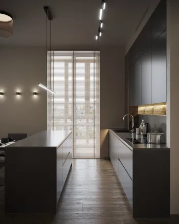 Интерьер кухни c рабочим местом в современном стиле смотреть на Basicdecor