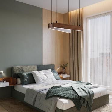 Интерьер спальни cветильниками над кроватью  смотреть на Basicdecor