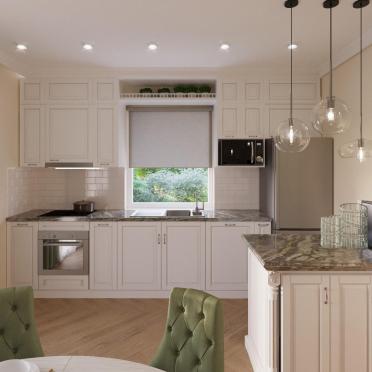 Интерьер кухни с жалюзи и дверными жалюзи  смотреть на Basicdecor