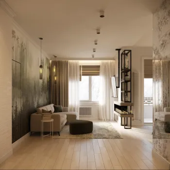 Интерьер гостиной с проходной  смотреть на Basicdecor