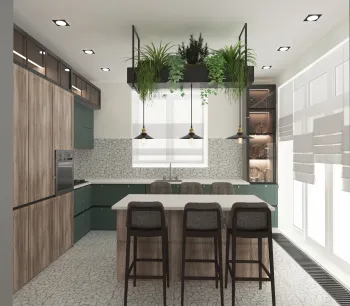 Интерьер кухни c островом  смотреть на Basicdecor