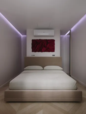 Интерьер спальни c подсветкой  смотреть на Basicdecor