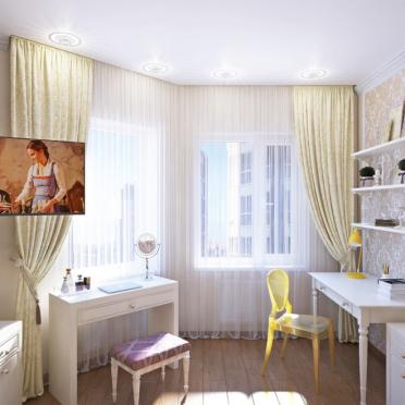 Интерьер c рабочим местом в неоклассике смотреть на Basicdecor