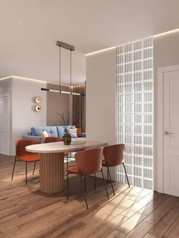Интерьер кухни cтеклоблоками  смотреть на Basicdecor