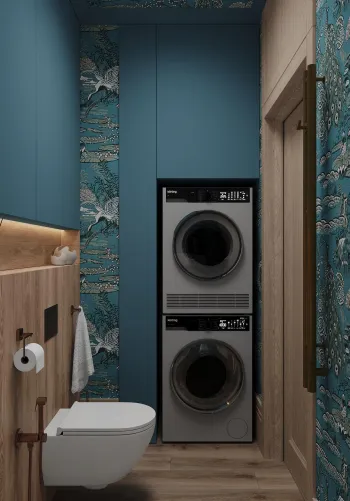 Интерьер ванной с постирочной  смотреть на Basicdecor