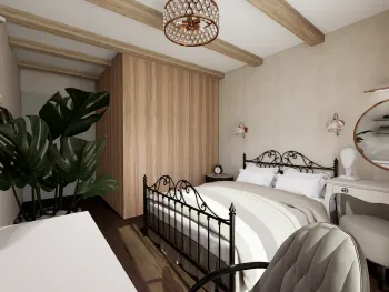 Интерьер cветильниками над кроватью  смотреть на Basicdecor