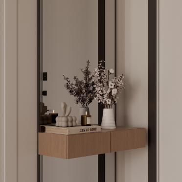 Интерьер с зеркалом на двери  смотреть на Basicdecor