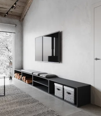 Интерьер с телевизором на стене  смотреть на Basicdecor