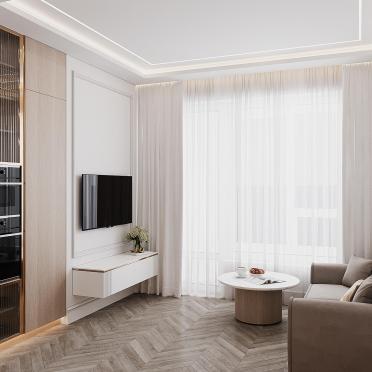 Интерьер гостиной cветовыми линиями  смотреть на Basicdecor