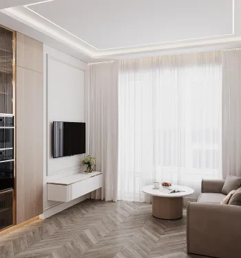 Интерьер гостиной cветовыми линиями  смотреть на Basicdecor