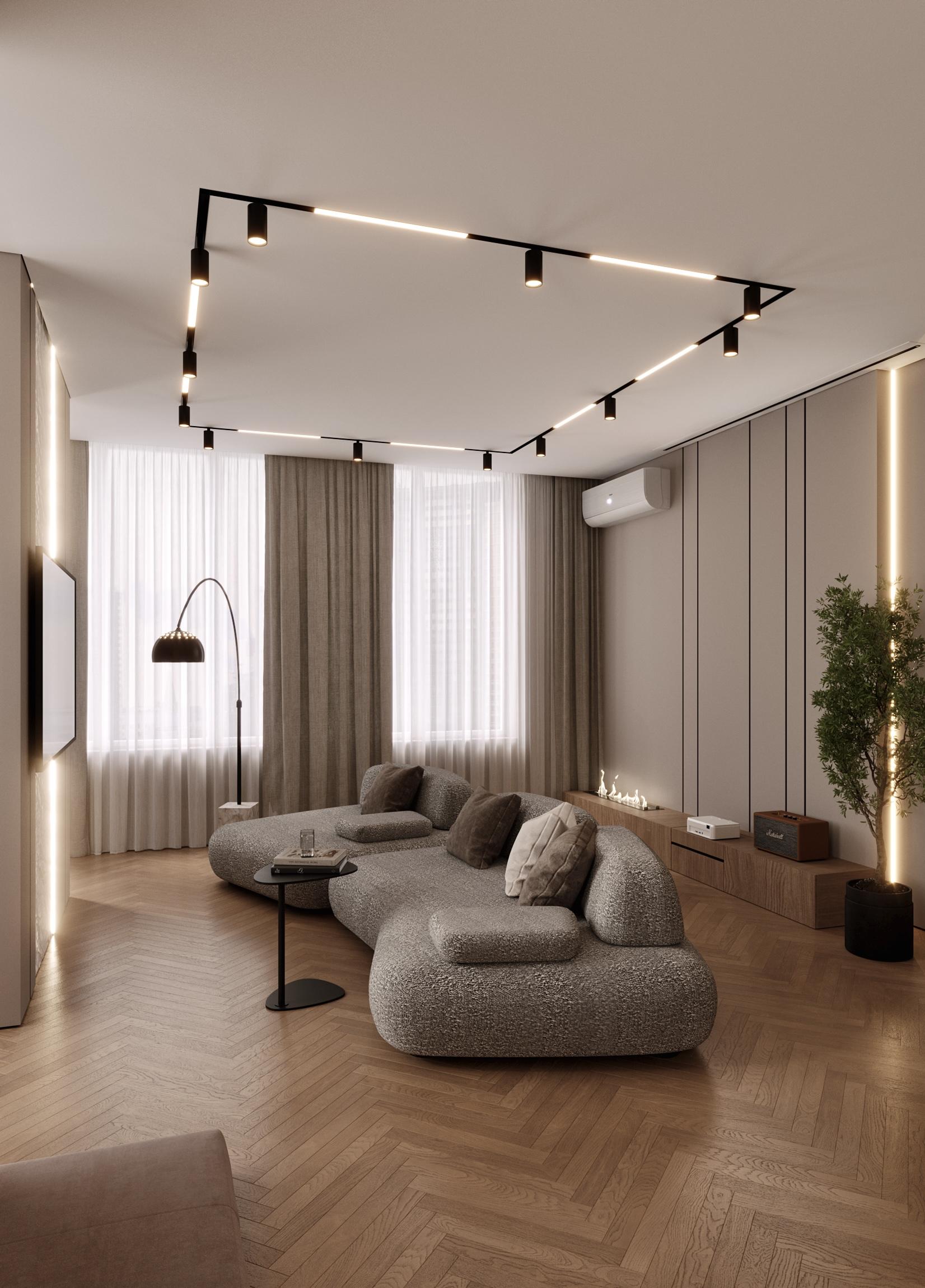 Интерьер гостиной, проект «Мега Победа 3» Интерьер гостиной смотреть на Basicdecor