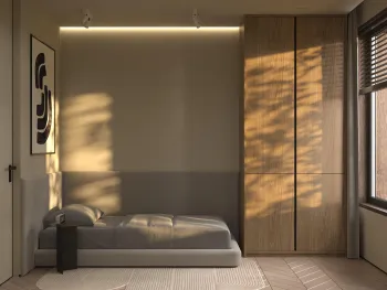 Интерьер спальни cветильниками над кроватью и с подсветкой  смотреть на Basicdecor