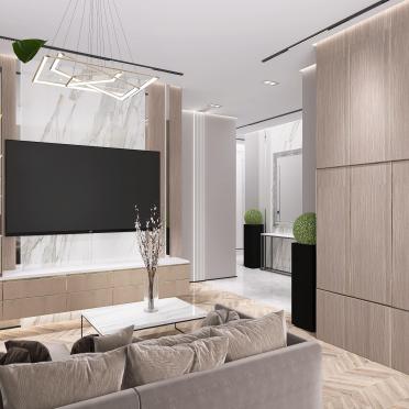 Интерьер гостиной c подсветкой  смотреть на Basicdecor