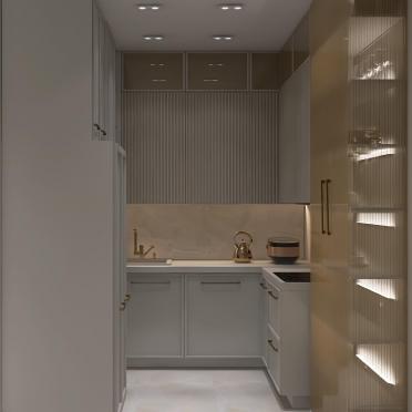 Интерьер кухни с нишей с подсветкой и с подсветкой  смотреть на Basicdecor