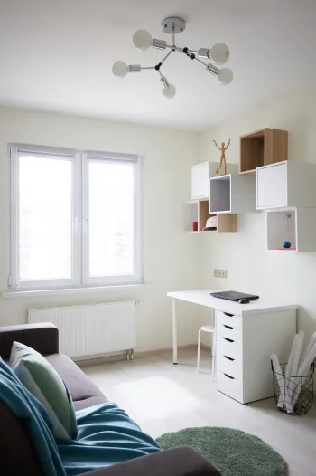 Интерьер детской c рабочим местом в современном стиле смотреть на Basicdecor