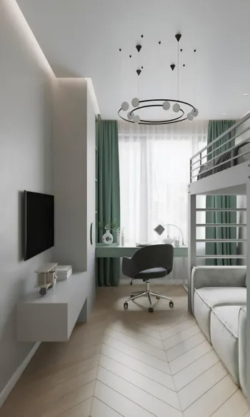 Интерьер детской с проходной и для мальчика  смотреть на Basicdecor