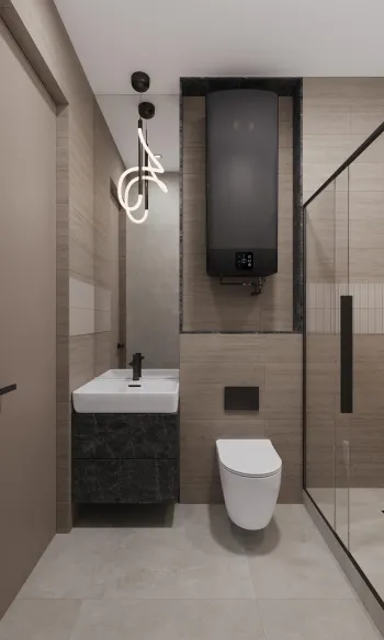 Интерьер ванной c подсветкой  смотреть на Basicdecor