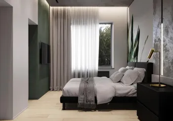 Интерьер спальни cветильниками над кроватью  смотреть на Basicdecor