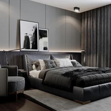 Интерьер спальни cветильниками над кроватью  смотреть на Basicdecor