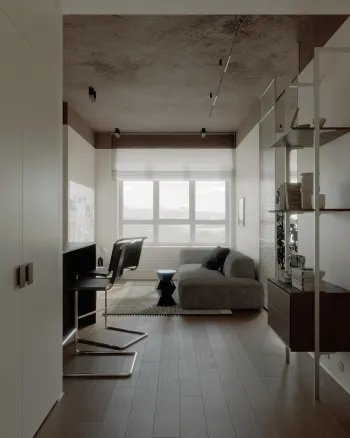 Интерьер гостиной с проходной в современном стиле смотреть на Basicdecor
