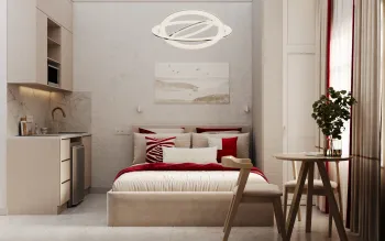 Интерьер спальни cветильниками над кроватью  смотреть на Basicdecor