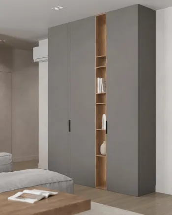 Интерьер гостиной с шкафом у кровати  смотреть на Basicdecor