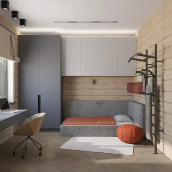 Интерьер детской c антресолью  смотреть на Basicdecor
