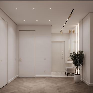 Интерьер прихожей cветовыми линиями  смотреть на Basicdecor