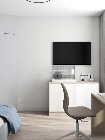 Интерьер детской с телевизором на стене  смотреть на Basicdecor