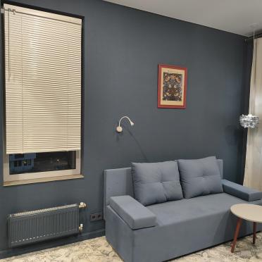 Интерьер гостиной с жалюзи и дверными жалюзи  смотреть на Basicdecor