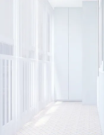 Интерьер балкона с жалюзи  смотреть на Basicdecor