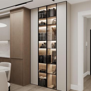 Интерьер с проходной и перегородкой раздвижной  смотреть на Basicdecor