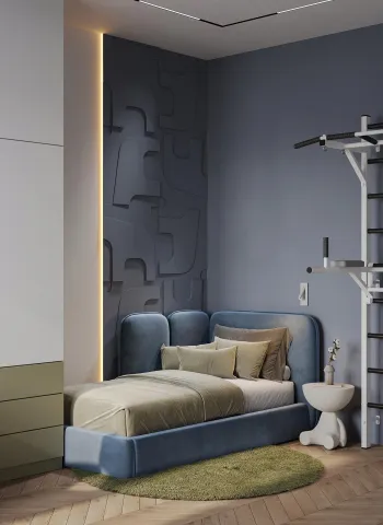 Интерьер детской cветильниками над кроватью  смотреть на Basicdecor