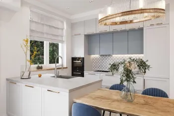 Интерьер кухни с жалюзи  смотреть на Basicdecor