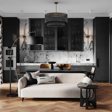 Интерьер гостиной в современном стиле и гоблинкоре смотреть на Basicdecor