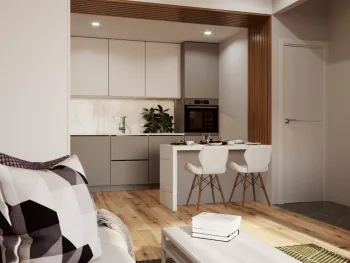 Интерьер кухни с объединенной гостиной  смотреть на Basicdecor