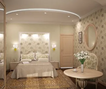 Интерьер спальни cветильниками над кроватью  смотреть на Basicdecor