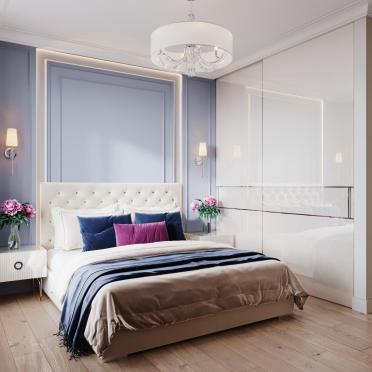 Интерьер спальни cветильниками над кроватью  смотреть на Basicdecor