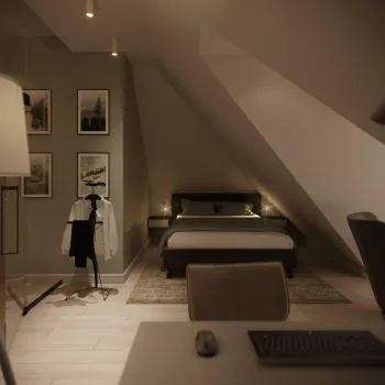 Интерьер спальни cветильниками над кроватью  смотреть на Basicdecor