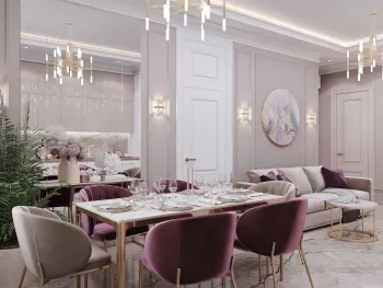 Интерьер столовой с аркой  смотреть на Basicdecor