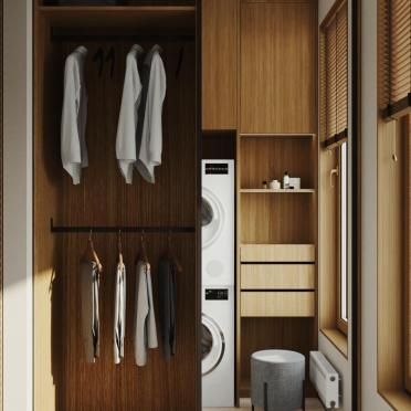 Интерьер гардеробной с постирочной  смотреть на Basicdecor