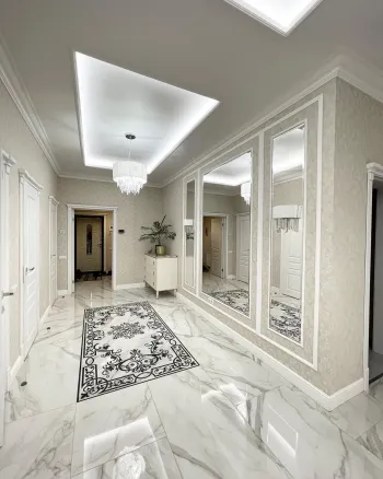Интерьер с каретной стяжкой в современном стиле смотреть на Basicdecor