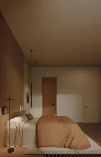 Интерьер спальни cветильниками над кроватью  смотреть на Basicdecor