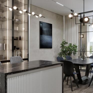 Интерьер столовой c подсветкой  смотреть на Basicdecor