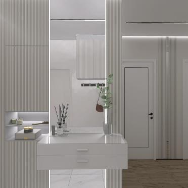 Интерьер кухни с зеркалом на двери  смотреть на Basicdecor